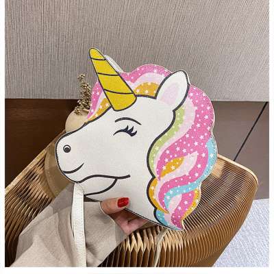 Baby Girl Cute Unicorn Bag Mini Purse Bag Womens PU Leather Crossbody Bags Fashion Dream Unicorn Sequin