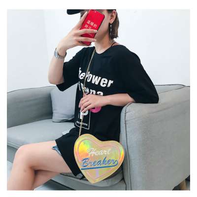 Kawaii Heart Crossbody Women Purses And Handbag luxury Fashion Red Love Heart Shape Shoulder Bag Women Chain Bags